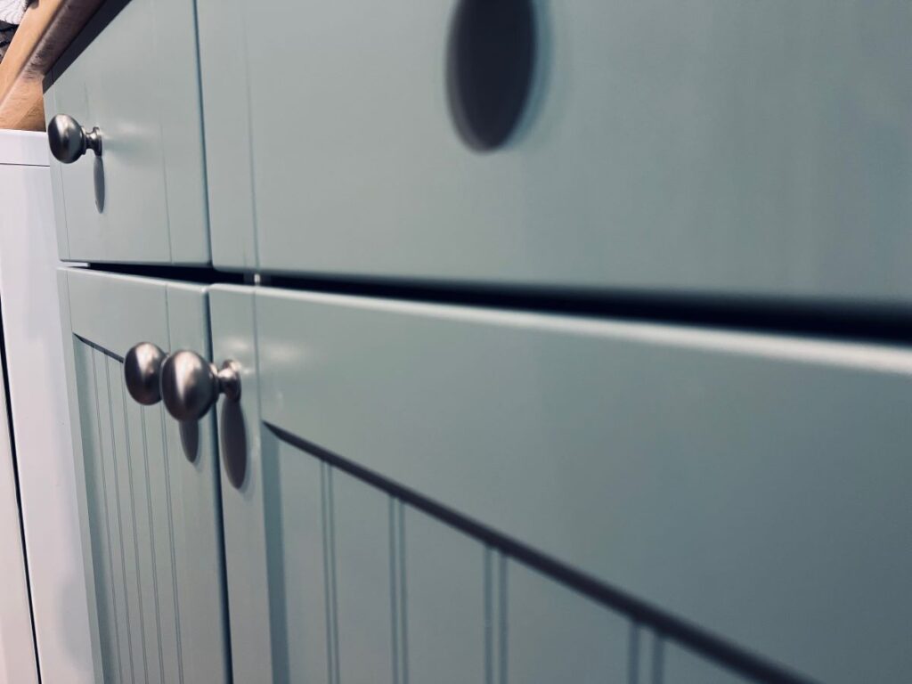 cabinet refinishing with new cabinet knobs