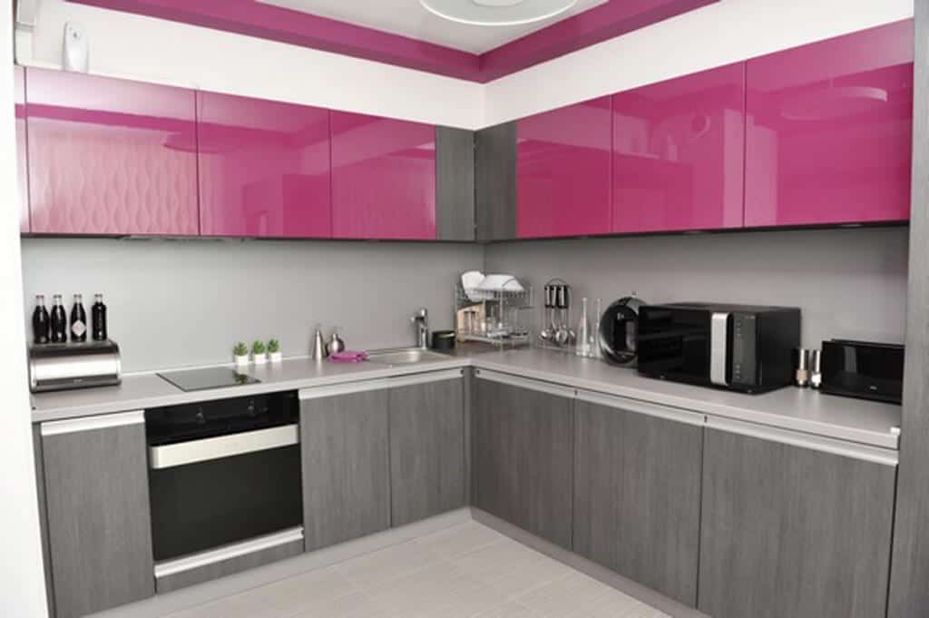 Pink Framless Cabinets