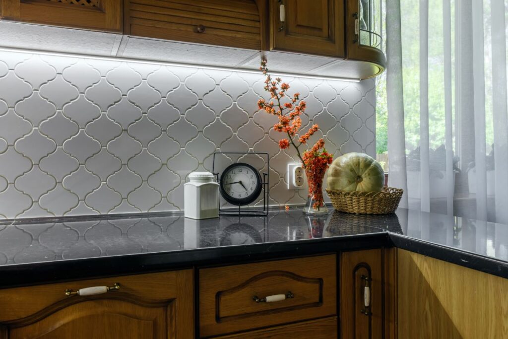 Backsplash, Countertops & Lighting
