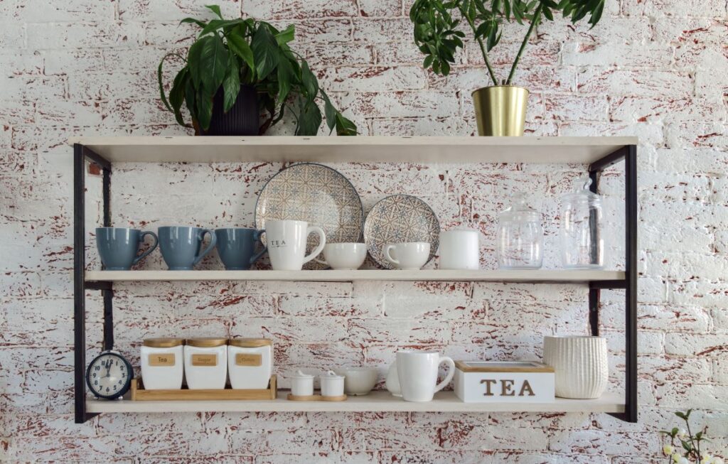 open shelves